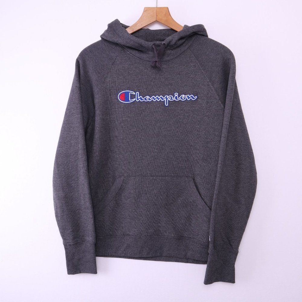 CHAMPION Fleece Graphic Logo Gray Hoodie